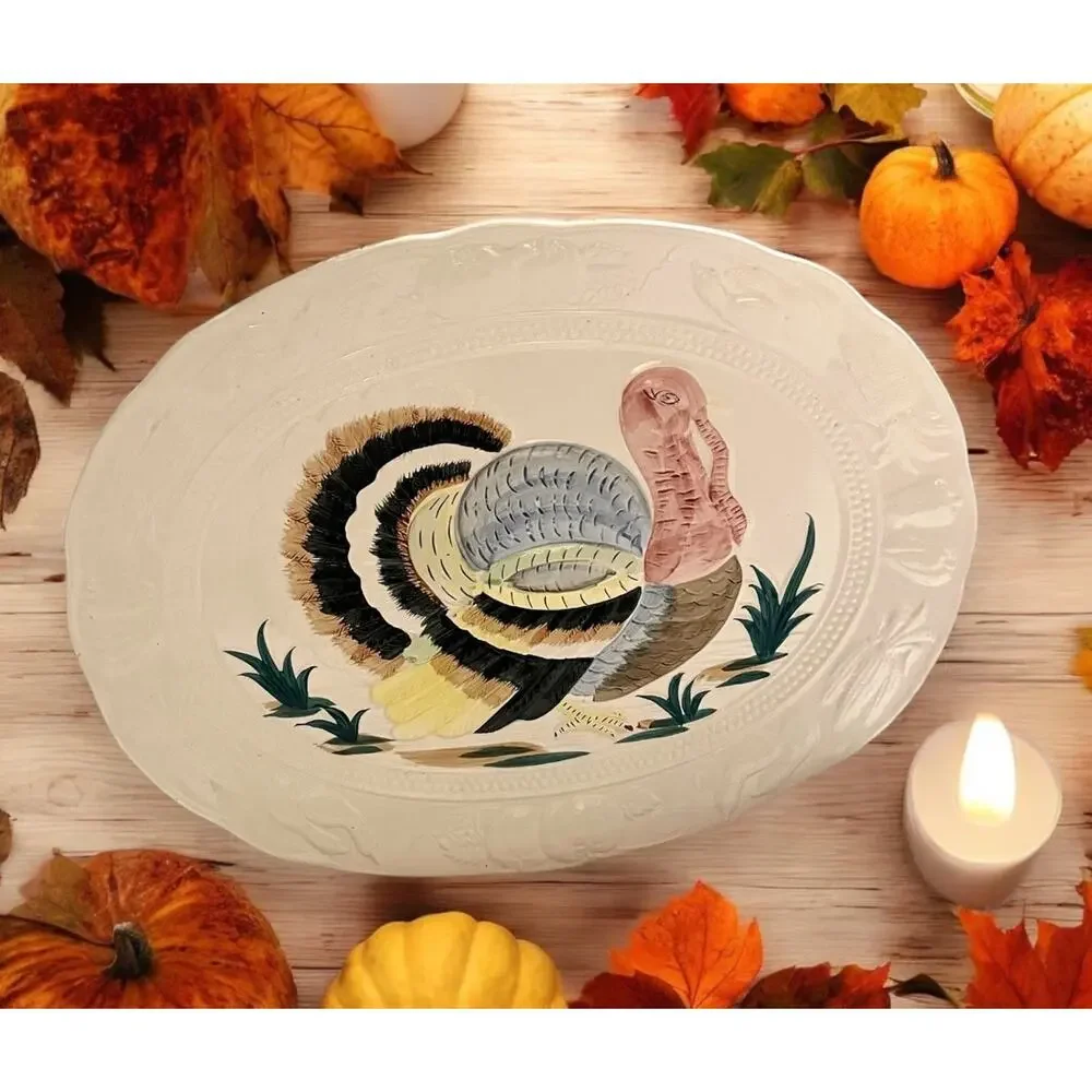 VINTAGE MCM 1950’s TILSON JAPAN TURKEY PLATTER 19